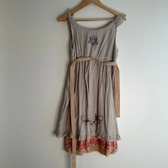 Odd Molly Stripe Embroidered Patch Boho Dress - Picture 4 of 6